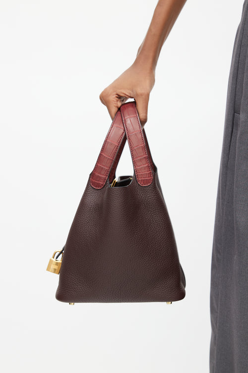 Hermès 2021 Rouge Sellier Clemence Picotin Lock 18 Bag