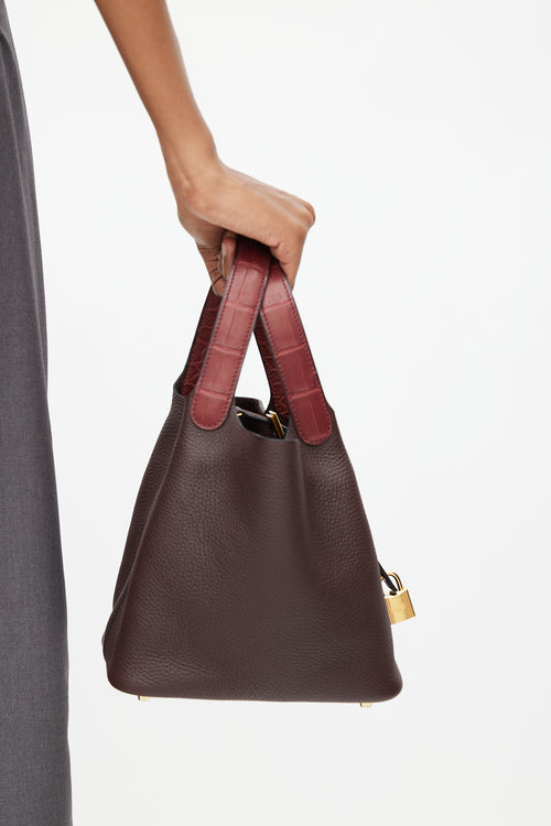 Hermès 2021 Rouge Sellier Clemence Picotin Lock 18 Bag