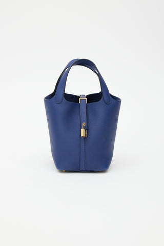 Hermès 2022 Bleu Saphir Picotin Lock 18 Bag