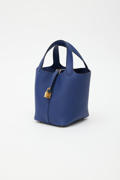 Hermès 2022 Bleu Saphir Picotin Lock 18 Bag