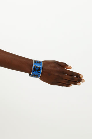 Hermès Blue Balcons du Guadalquivir Bangle Bracelet