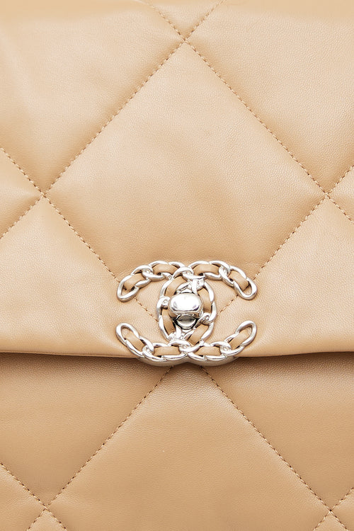 2022 Dark Beige Quilted Leather 19 Bag