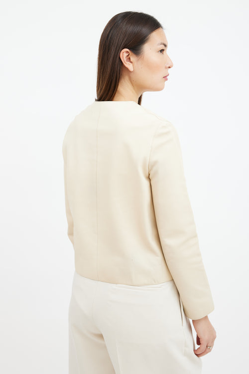 Hermès Beige Leather Three Pocket Jacket