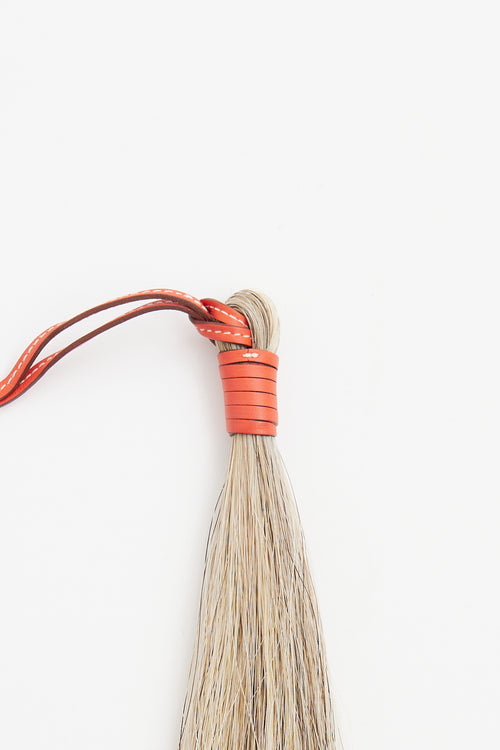 Hermes Beige Barenia Paddock Tassel Bag Charm