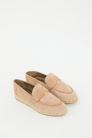 Hermès Beige Suede Loafer Espadrille