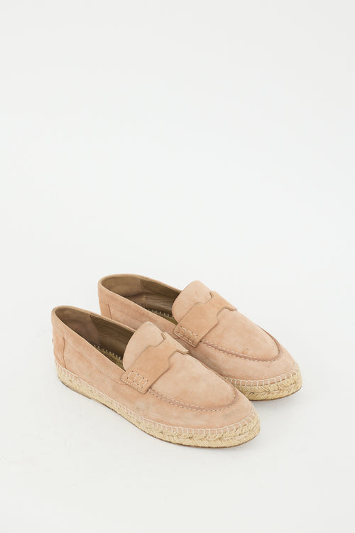 Hermès Beige Suede Loafer Espadrille