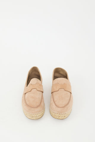 Hermès Beige Suede Loafer Espadrille