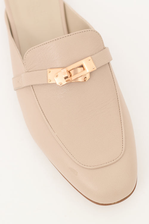 Hermès Beige Leather Oz Buckle Mule