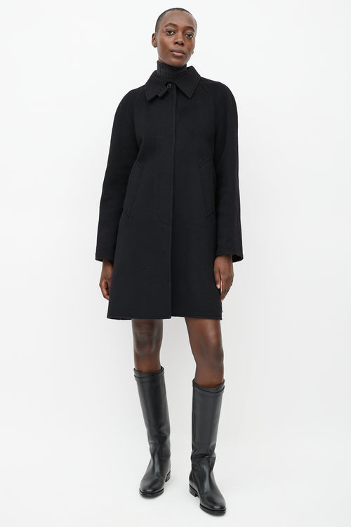 Hermès Black Balmacaan Coat