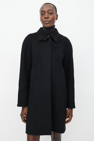 Hermès Black Balmacaan Coat