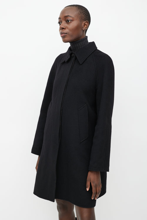 Hermès Black Balmacaan Coat