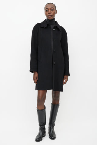 Hermès Black Balmacaan Coat