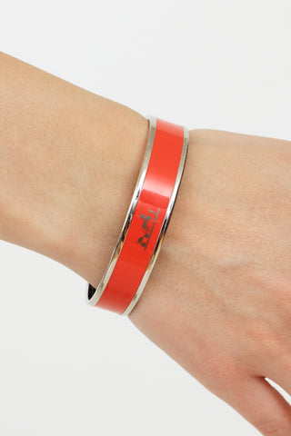 Hermes Rouge Casque Enamel Caleche Bangle