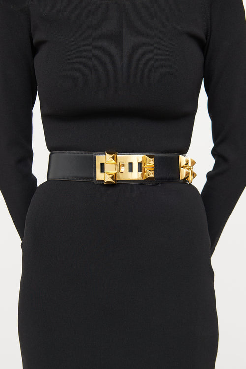 Hermès Noir Collier De Chien Belt