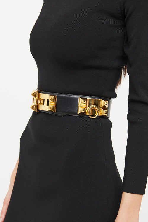 Hermès Noir Collier De Chien Belt