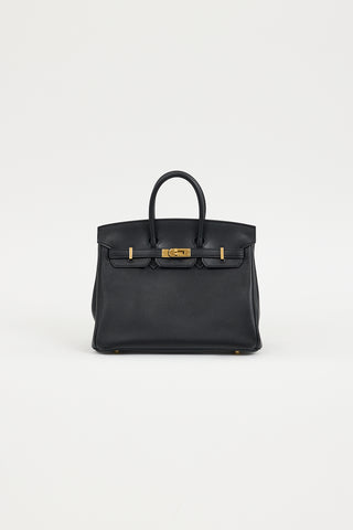 Hermès 2017 Noir Swift 
Gold Birkin 25 Bag