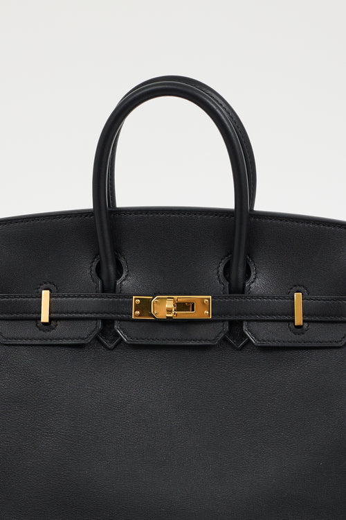 Hermès 2017 Noir Swift 
Gold Birkin 25 Bag