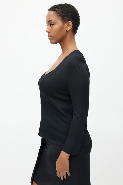 Hermès Black Knit Tank 
Cardigan Set