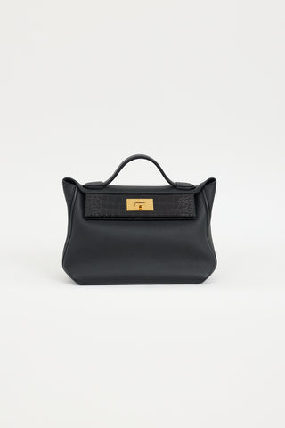 Hermès 2022 Noir Togo 
Exotic Leather 24/24 Touch Bag