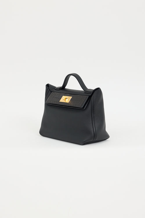 Hermès 2022 Noir Togo 
Exotic Leather 24/24 Touch Bag