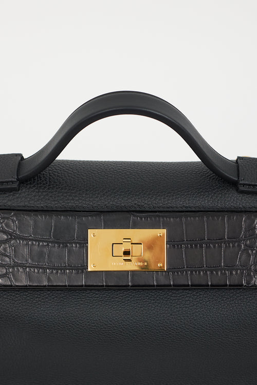 Hermès 2022 Noir Togo 
Exotic Leather 24/24 Touch Bag