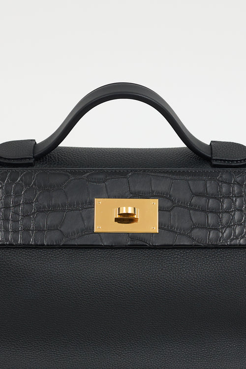 Hermès 2022 Noir Togo 
Exotic Leather 24/24 Touch Bag