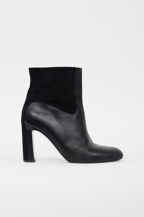 Hermès Black Leather 
Suede Ankle Boot