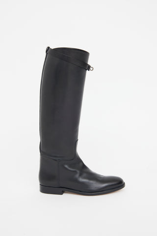 Hermès Black Leather Kelly Jumping Boots