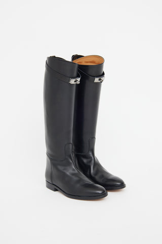 Hermès Black Leather Kelly Jumping Boots