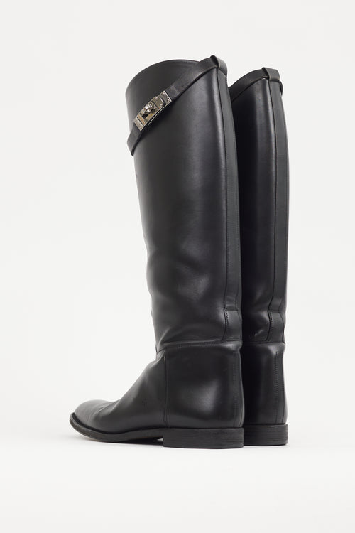 Hermès Black Leather Jumping Boot