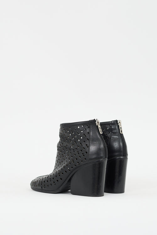 Hermès Black Leather Laser Cut Milady Bootie