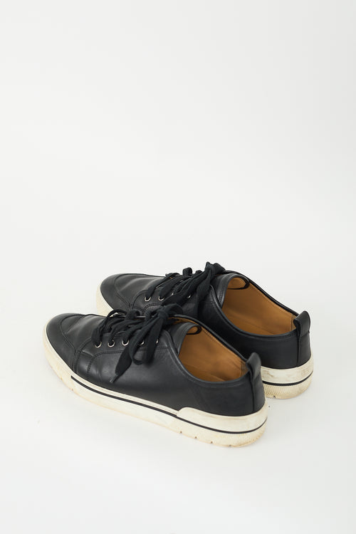 Hermès Black 
White Leather Sneaker