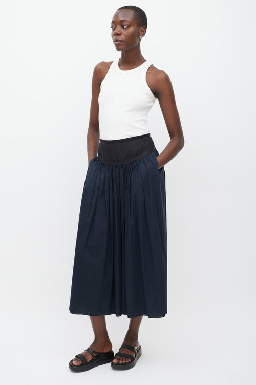 Hermès Black Pleated Maxi Skirt