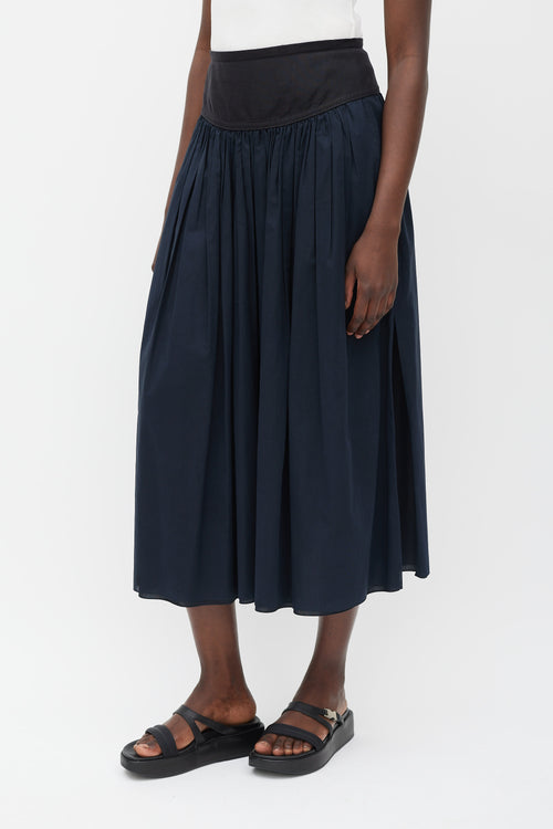 Hermès Black Pleated Maxi Skirt