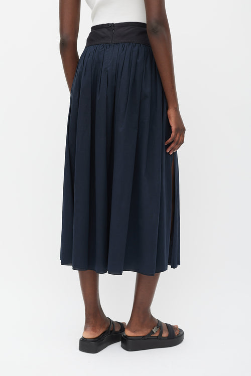 Hermès Black Pleated Maxi Skirt