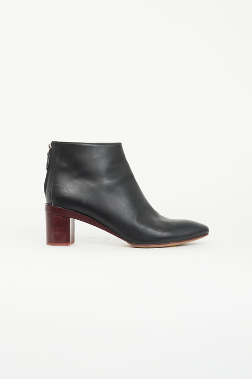 Hermès Black 
Red Leather Riley Ankle Boot