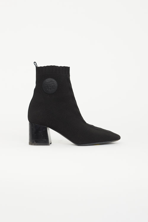 Hermès Black Volver 60 Knit Ankle Boot