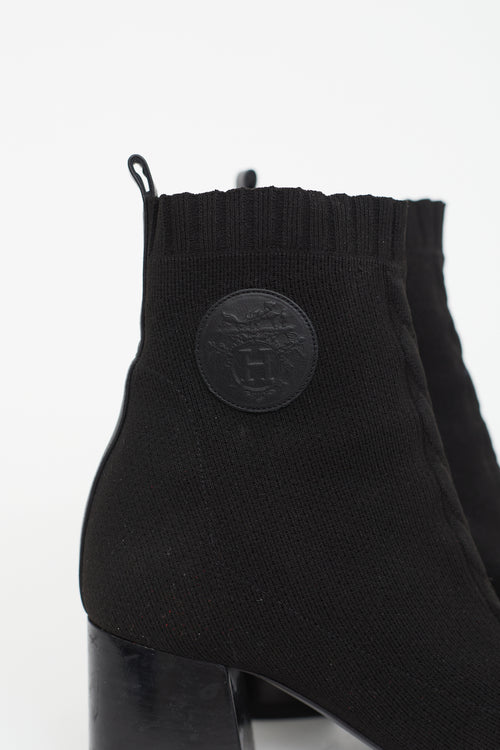 Hermès Black Volver 60 Knit Ankle Boot