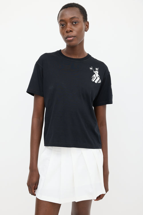 Hermès Black 
White Faubourg Rainbow Graphic T-Shirt