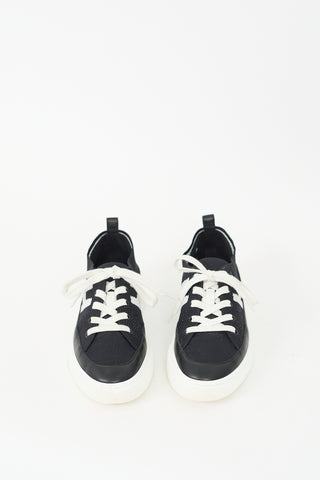 Hermès Black 
White Knit Deep Sneaker