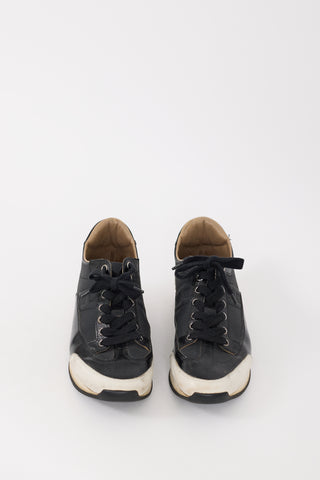 Hermès Black 
White Leather Quick Sneaker