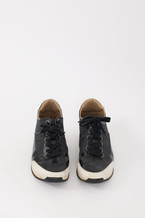 Hermès Black 
White Leather Quick Sneaker