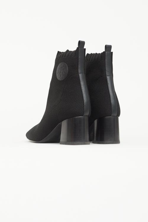 Hermès Black Knit Volver 60 Ankle Boot