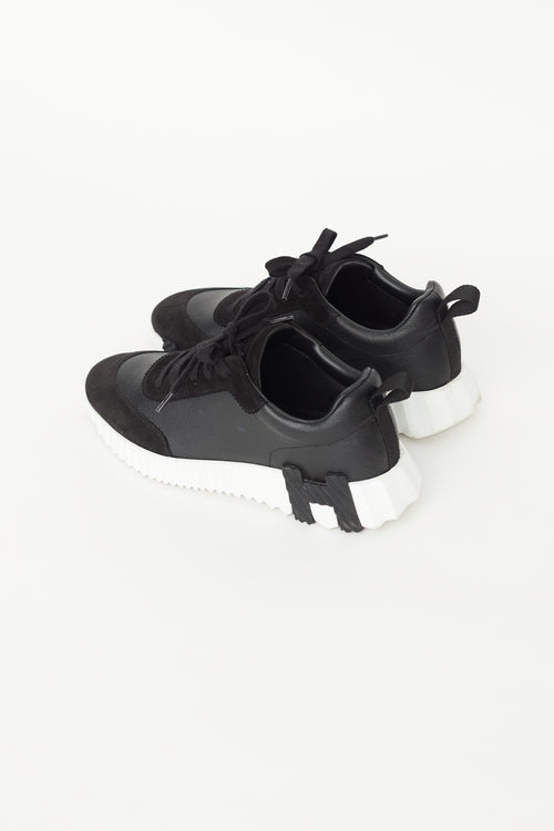 Hermès Black Leather Bouncing Sneaker