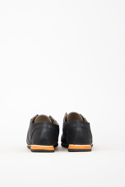 Hermès Black Leather Perforated Sneaker