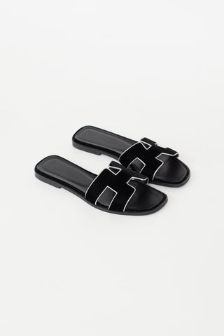 Hermès Black Velvet Oran Sandal