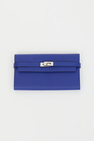 Hermès 2016 Bleu Electrique Togo Kelly Long Wallet