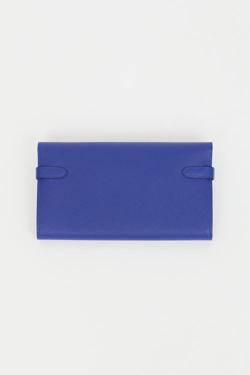 Hermès 2016 Bleu Electrique Togo Kelly Long Wallet