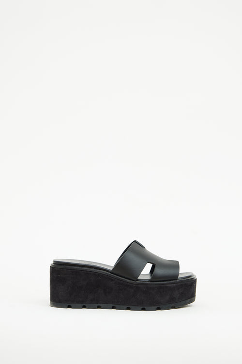 Hermès Black Eze 30 Platform Sandal