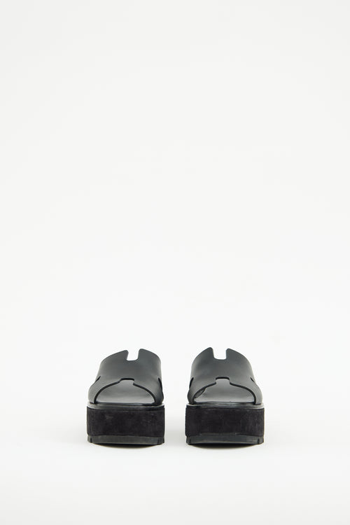 Hermès Black Eze 30 Platform Sandal